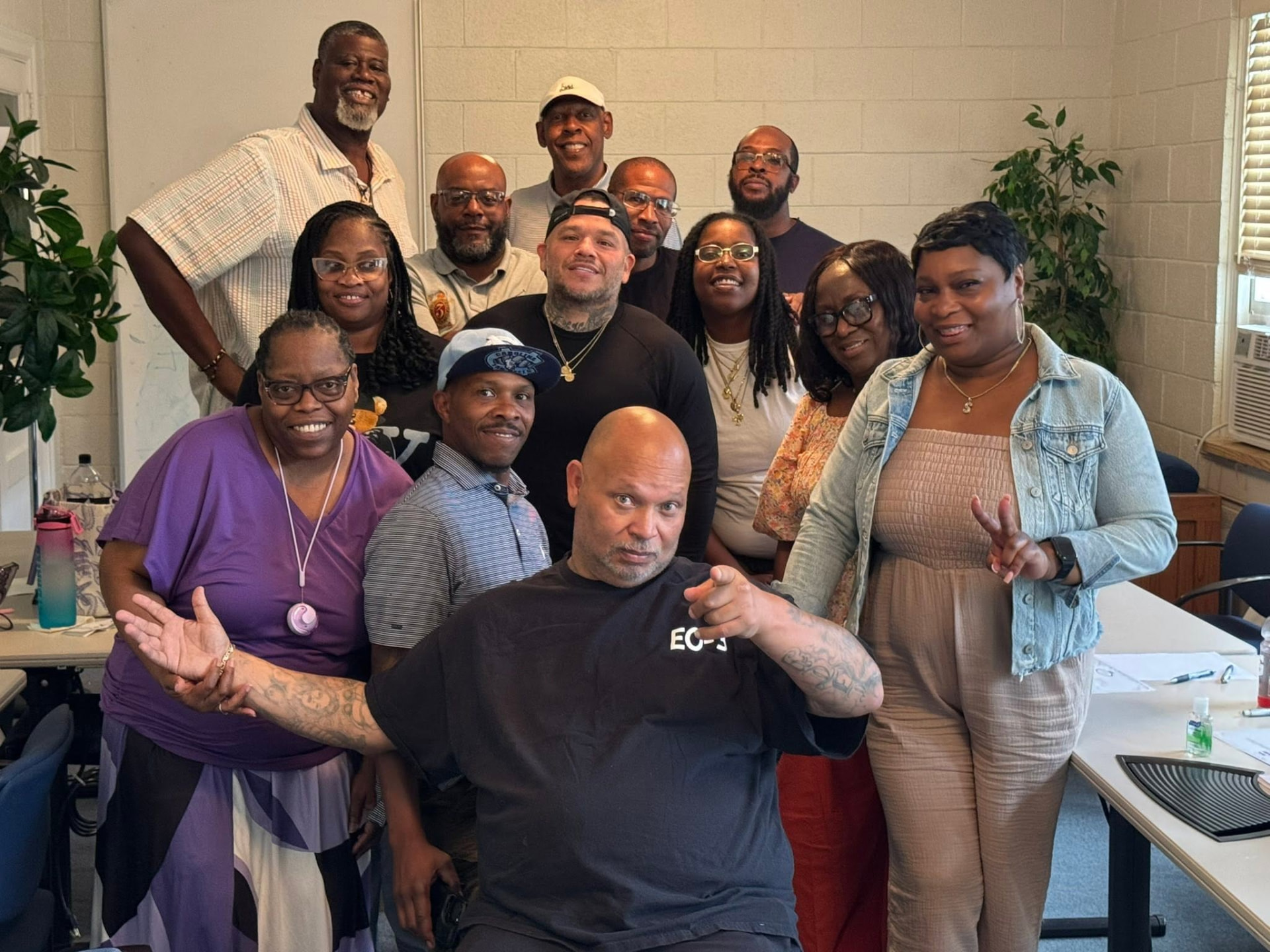 Earl Owens III with an NC-H.O.P.E. peer support certification cohort